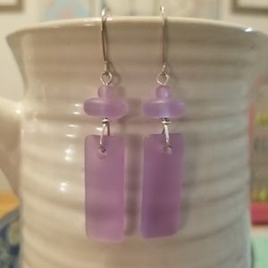 Beautiful Lavender Beachglass Earrings